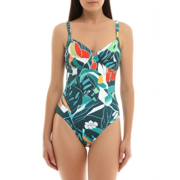 Vince Camuto Other - Vince Camuto One Piece Swimsuit Womens Size 6 Teal Multi‎ Floral NWT